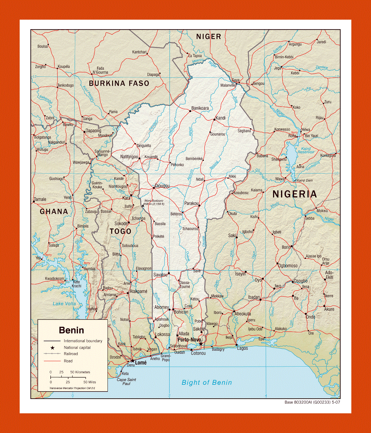 Political map of Benin - 2007