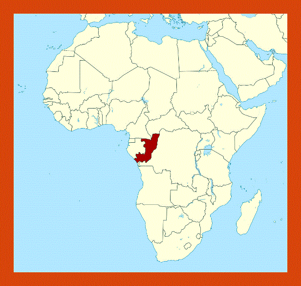 Location map of Congo in Africa