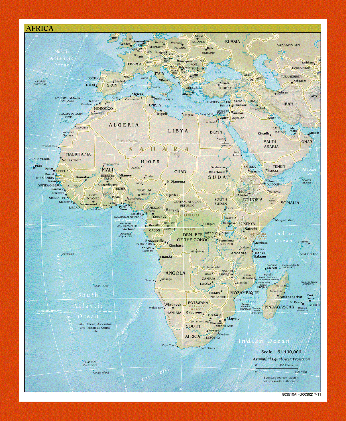 Political map of Africa - 2011