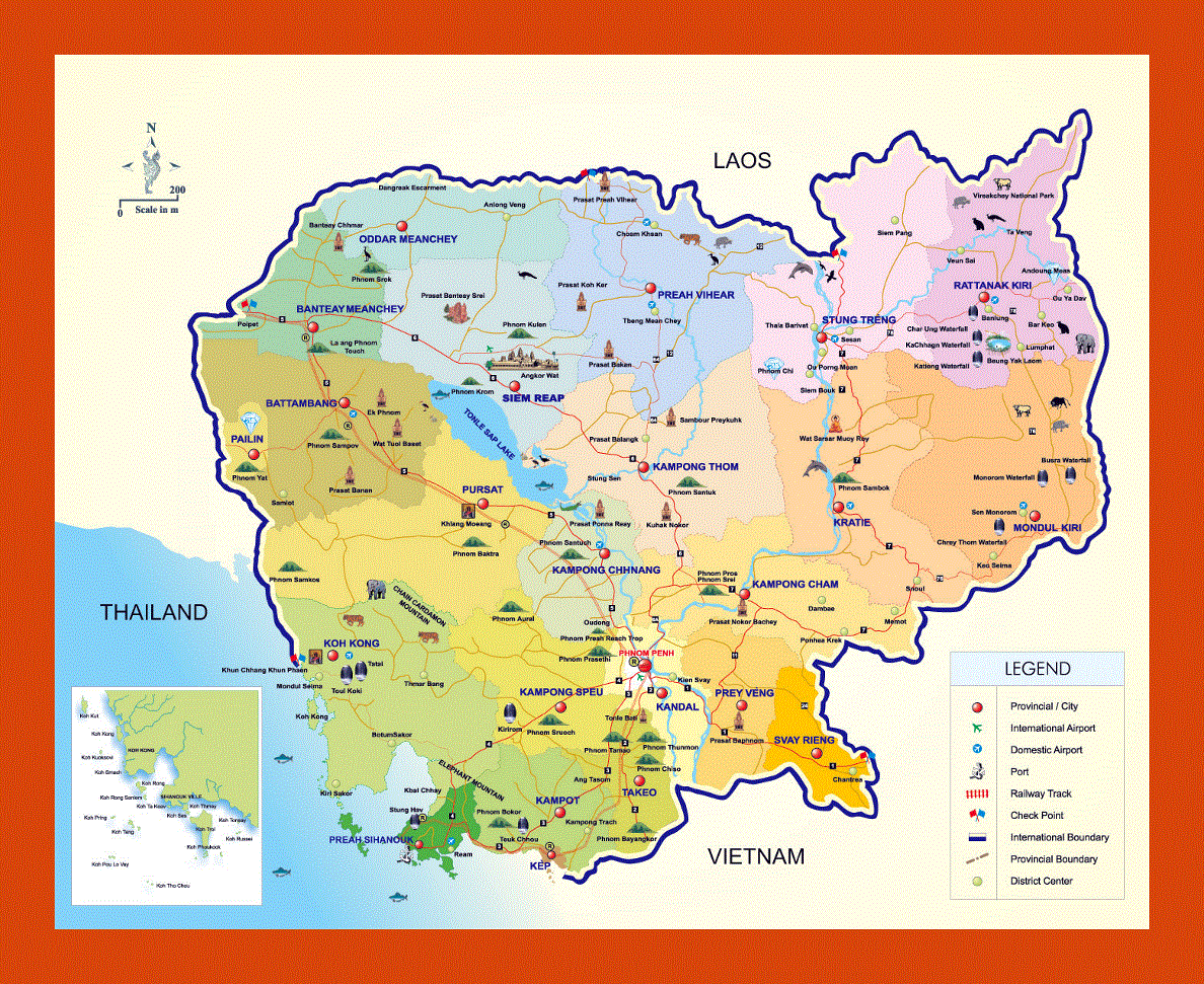 Tourist map of Cambodia