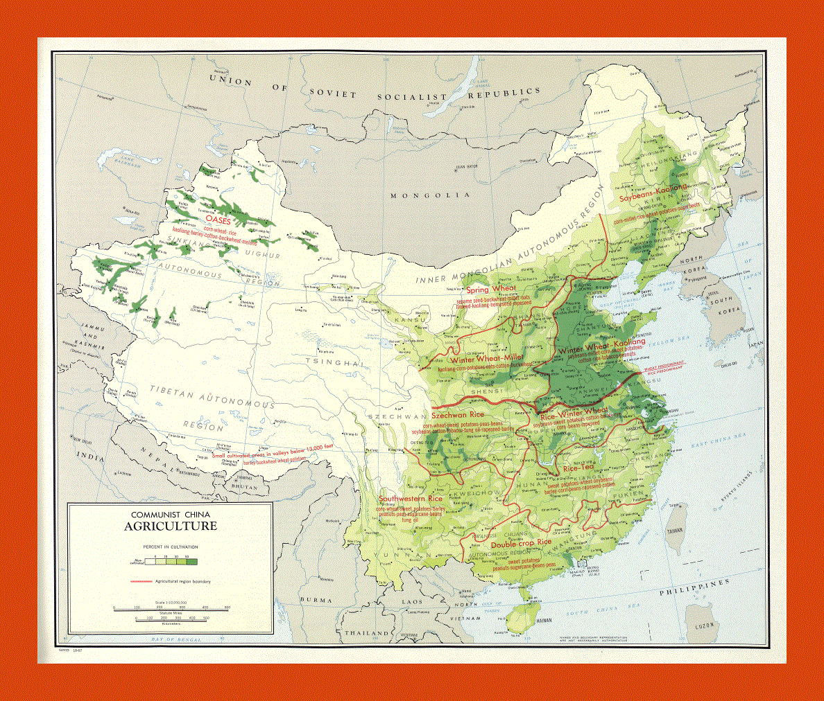 Agriculture map of Communist China - 1967