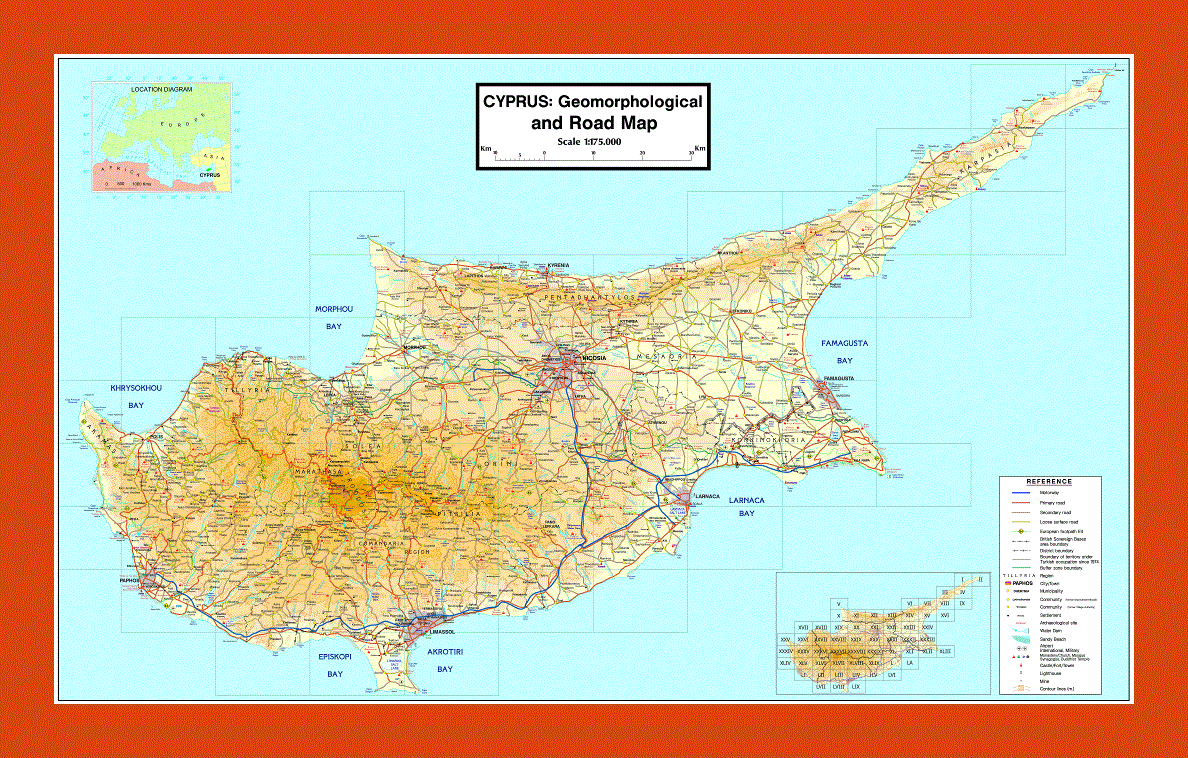 Geomorphological map of Cyprus