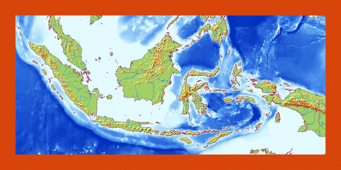 Relief map of Indonesia