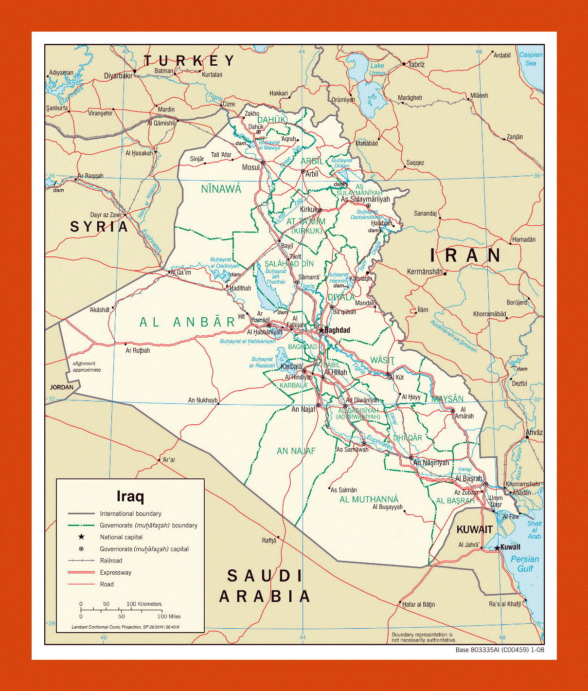 Political and administrative map of Iraq - 2008