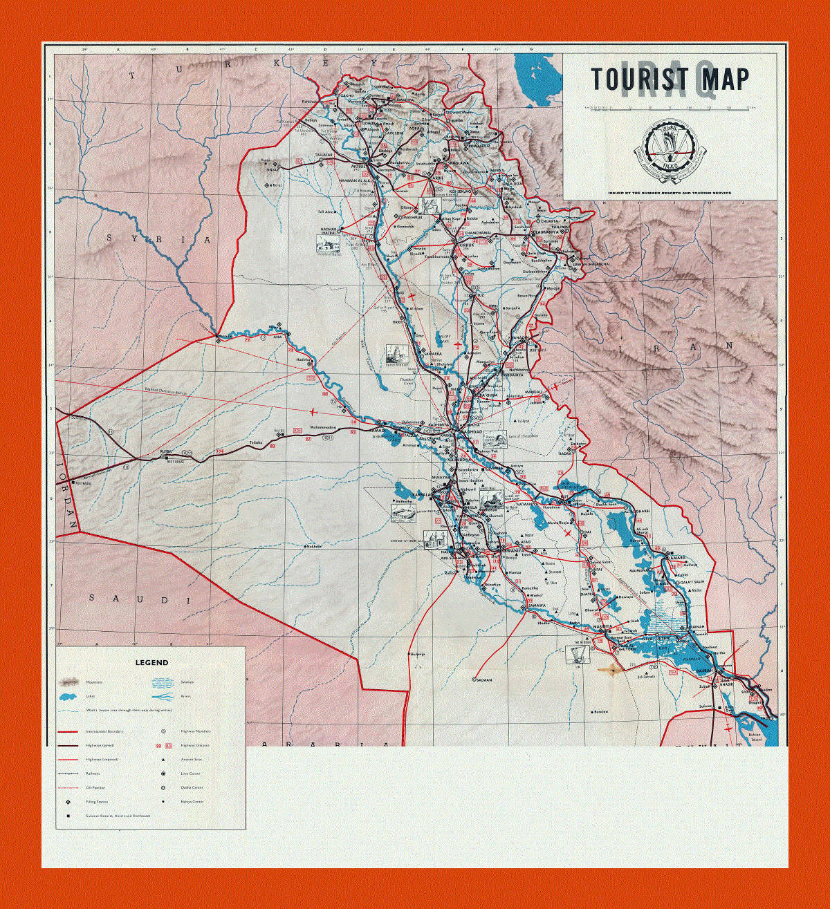 Tourist map of Iraq - 1970
