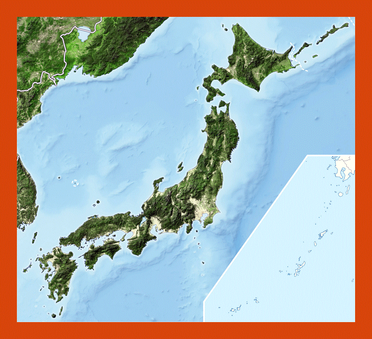 Satellite image of Japan