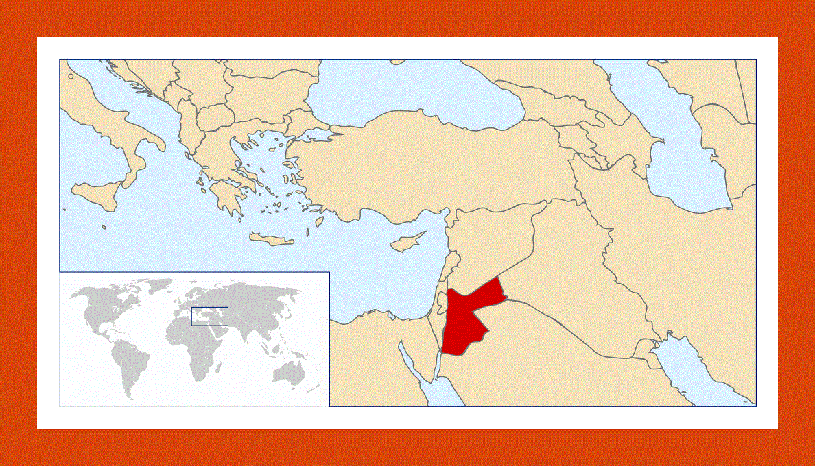 Location map of Jordan