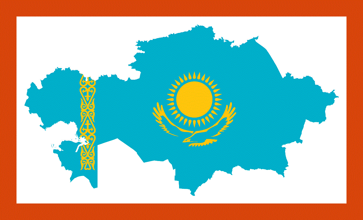 Flag map of Kazakhstan