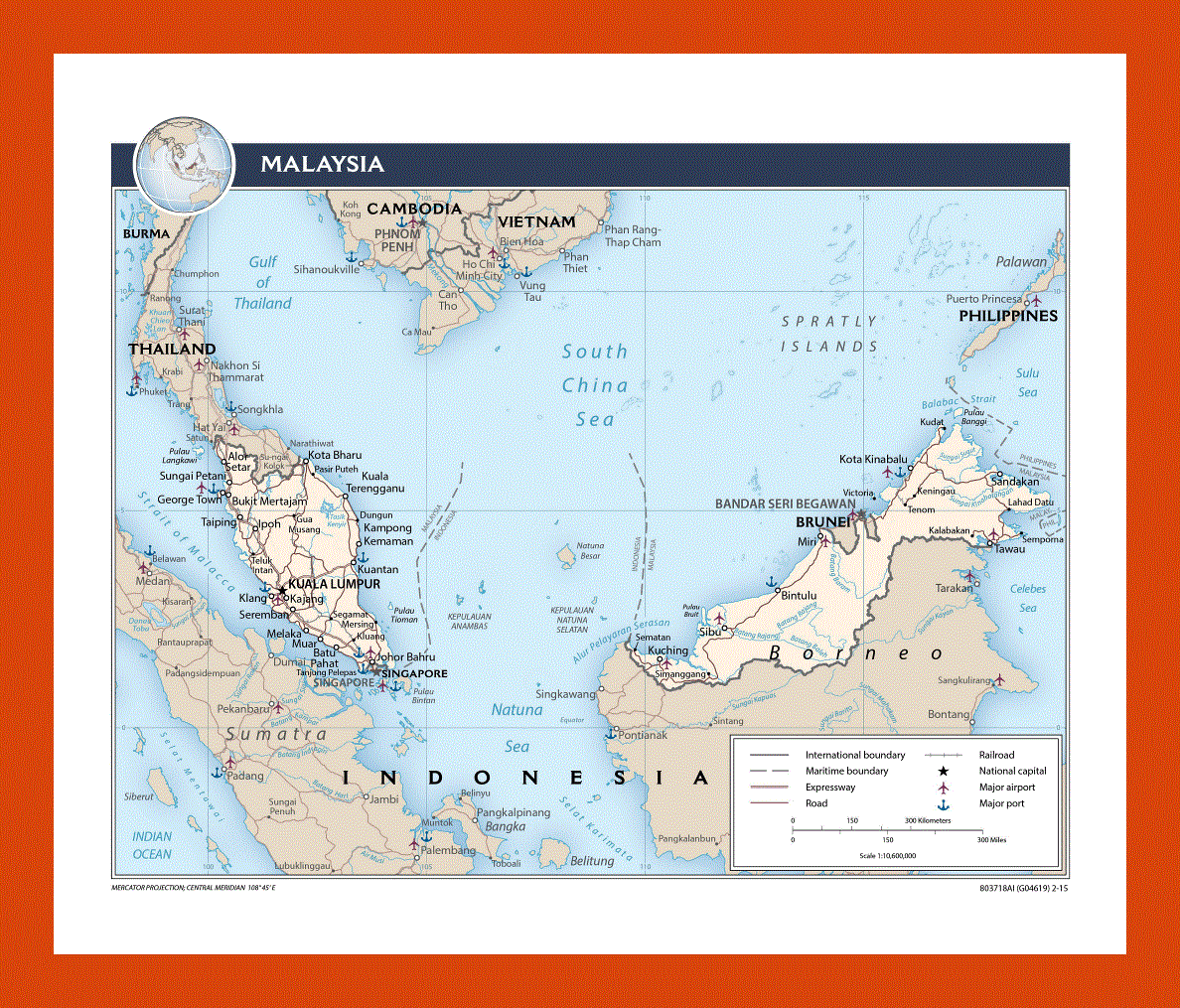 Political map of Malaysia - 2015
