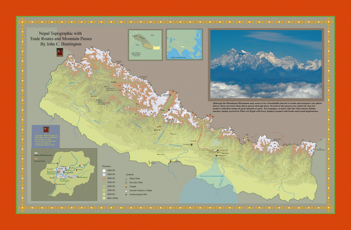 Topographic map of Nepal