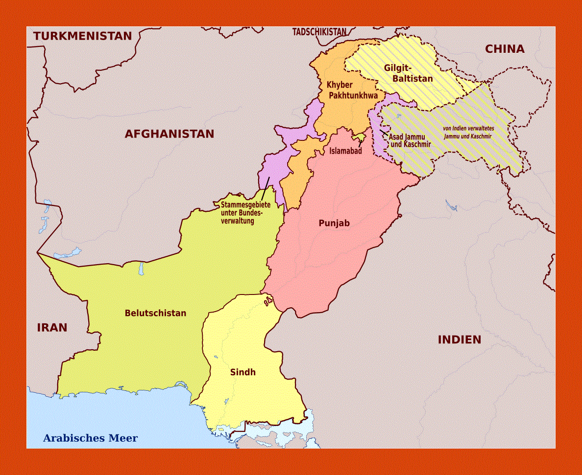 Administrative map of Pakistan
