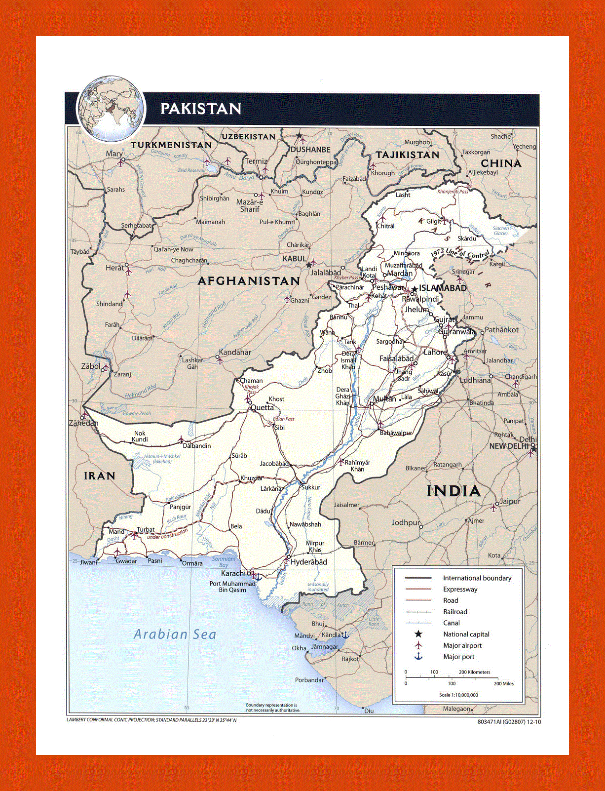 Political map of Pakistan - 2010