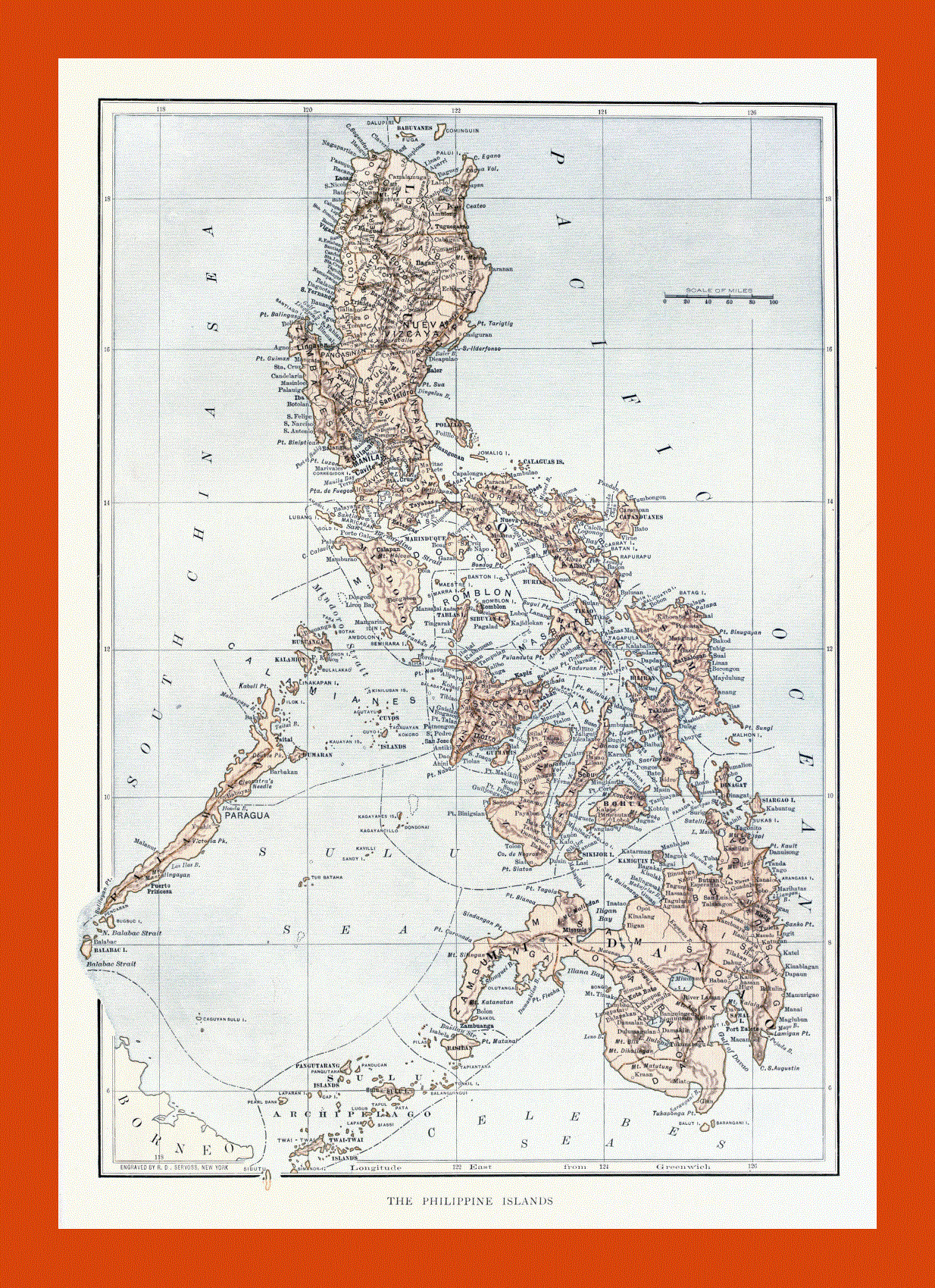 Old political and administrative map of Philippines