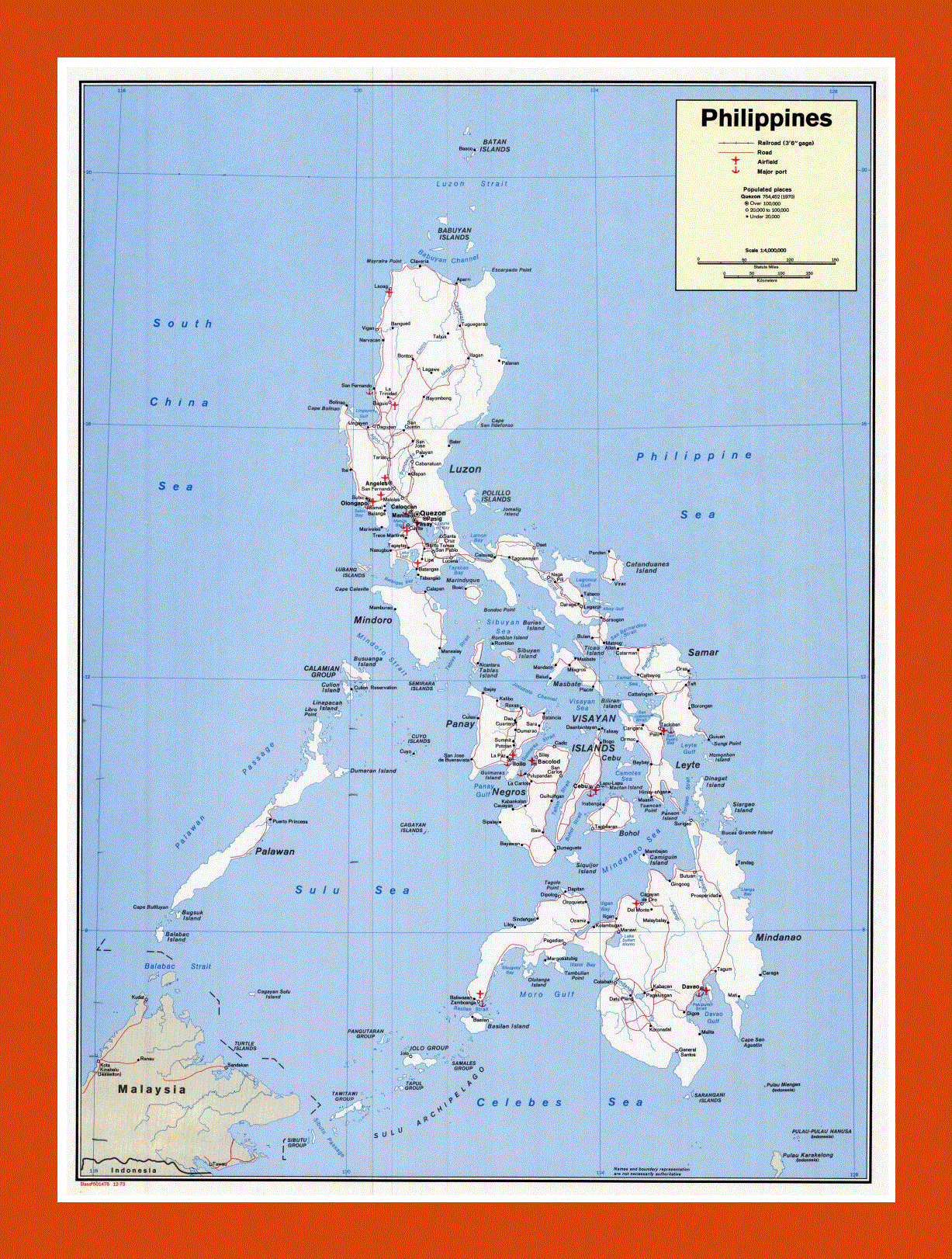 Political map of Philippines - 1973