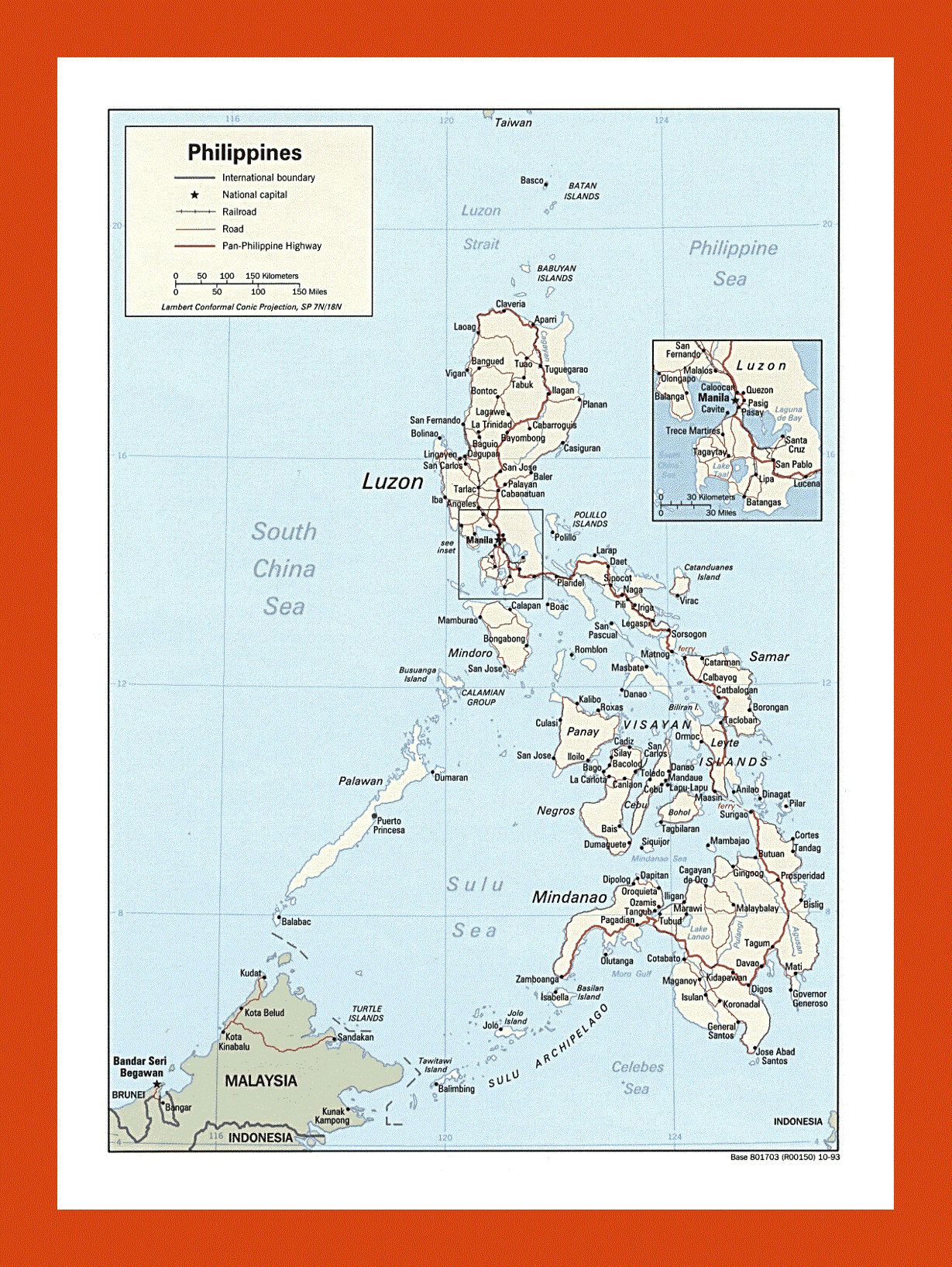 Political map of Philippines - 1993
