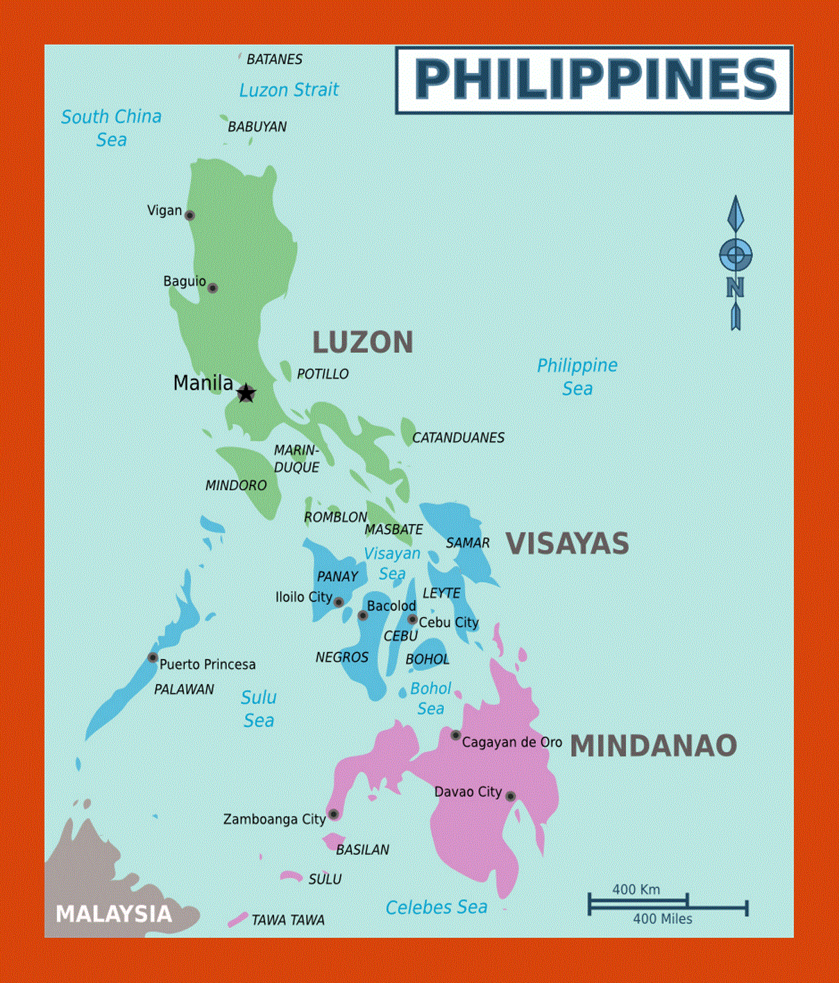 Regions map of Philippines