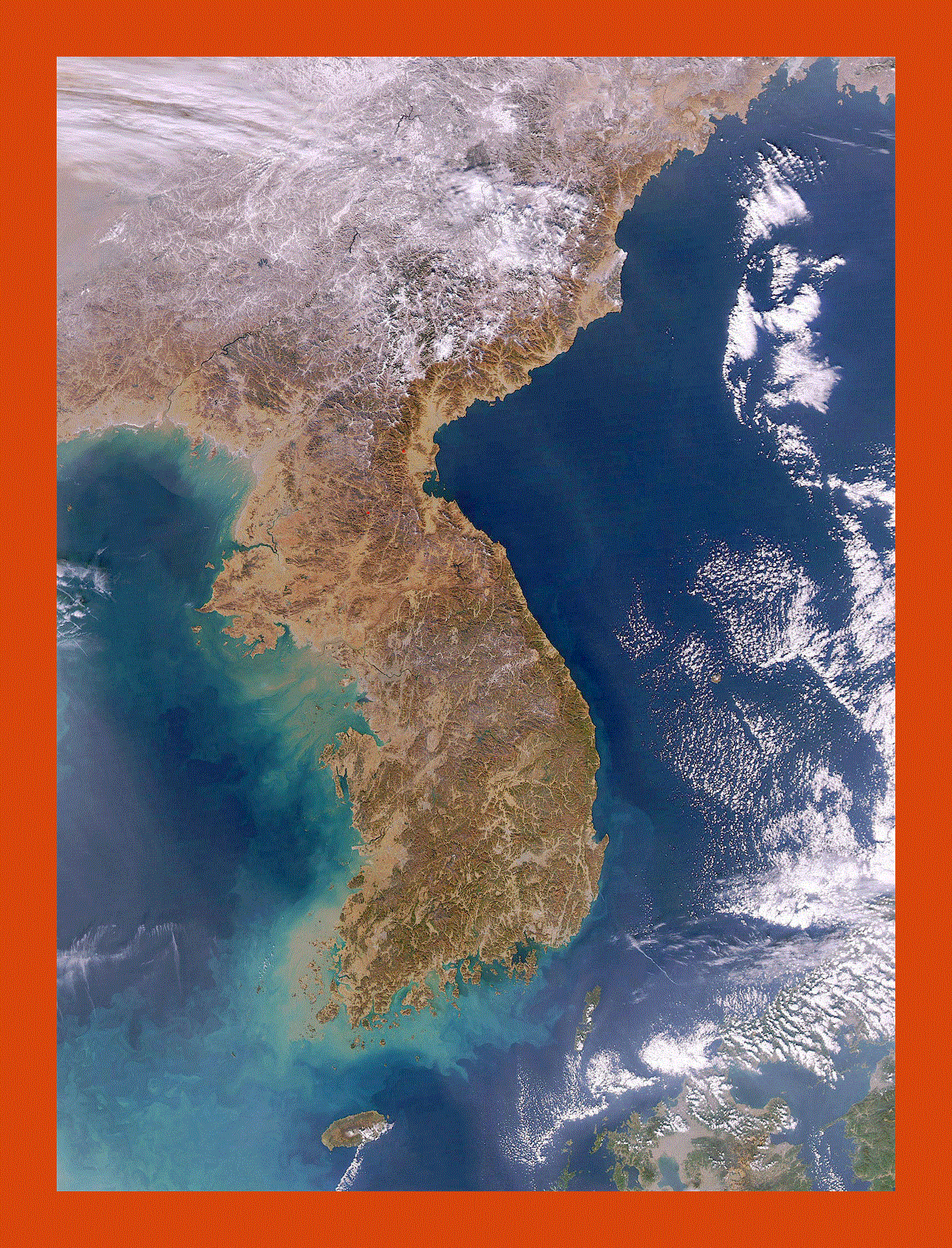 Satellite map of Korean Peninsula