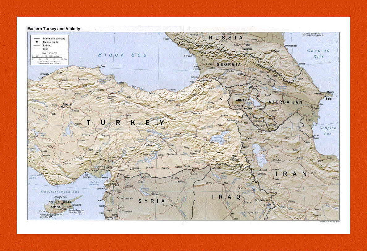 Political map of Eastern Turkey and vicinity - 2002