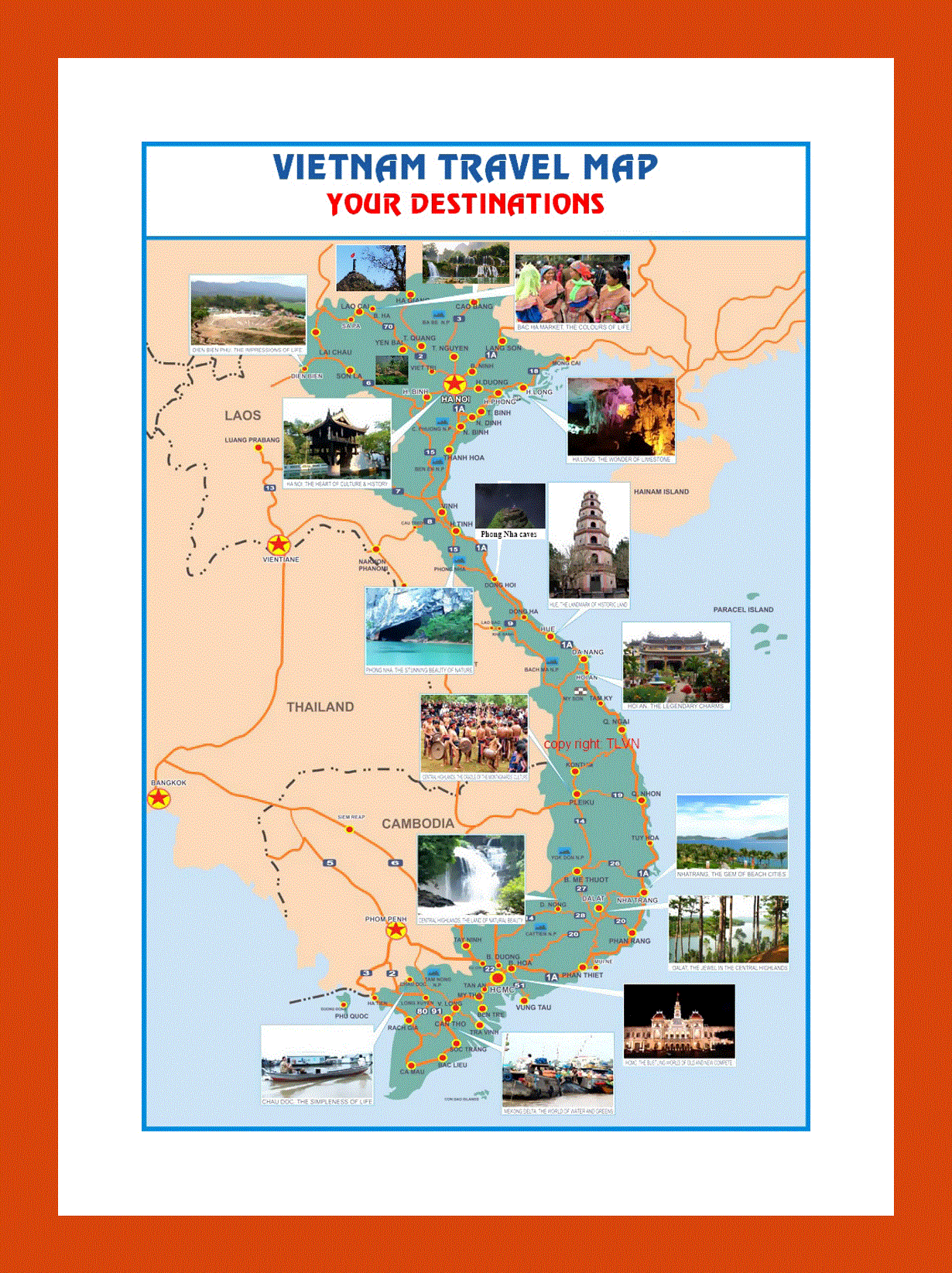 Travel map of Vietnam