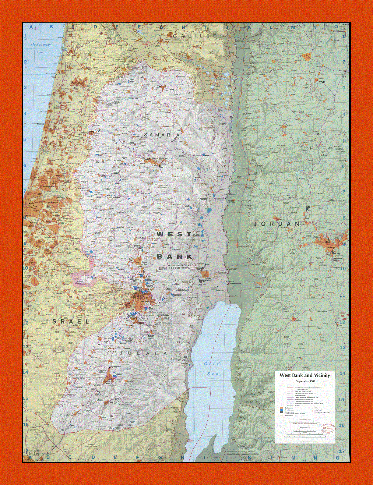 Map of West Bank and vicinity - 1983