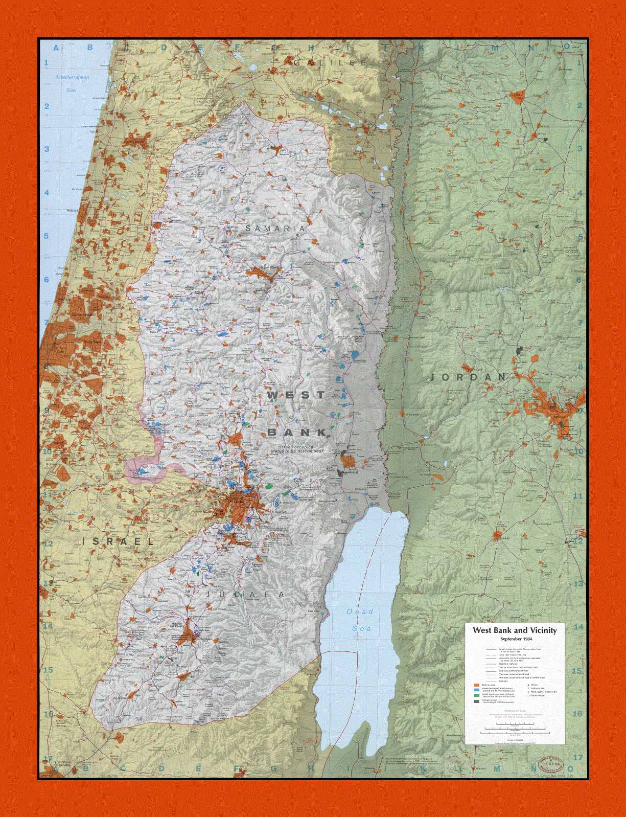 Map Of West Bank And Vicinity 1984 Maps Of West Bank Maps Of Asia