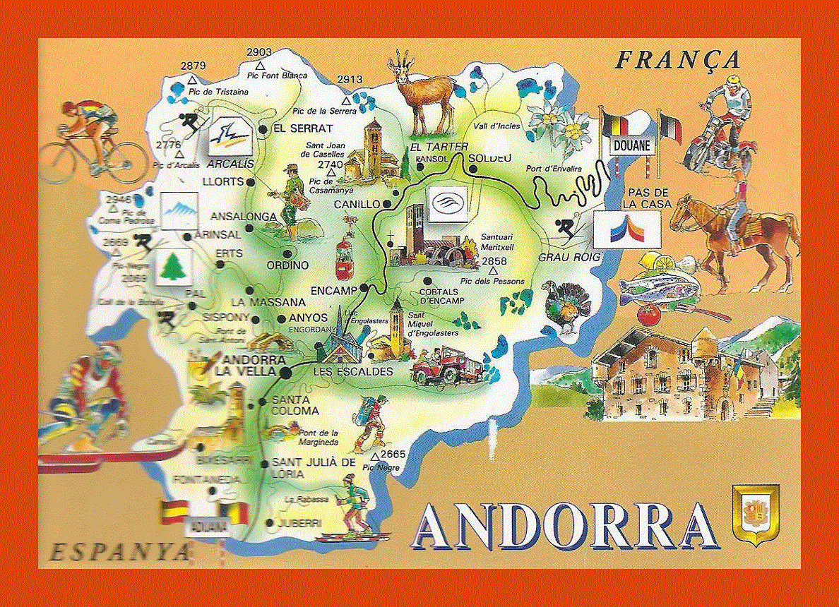 Tourist illustrated map of Andorra