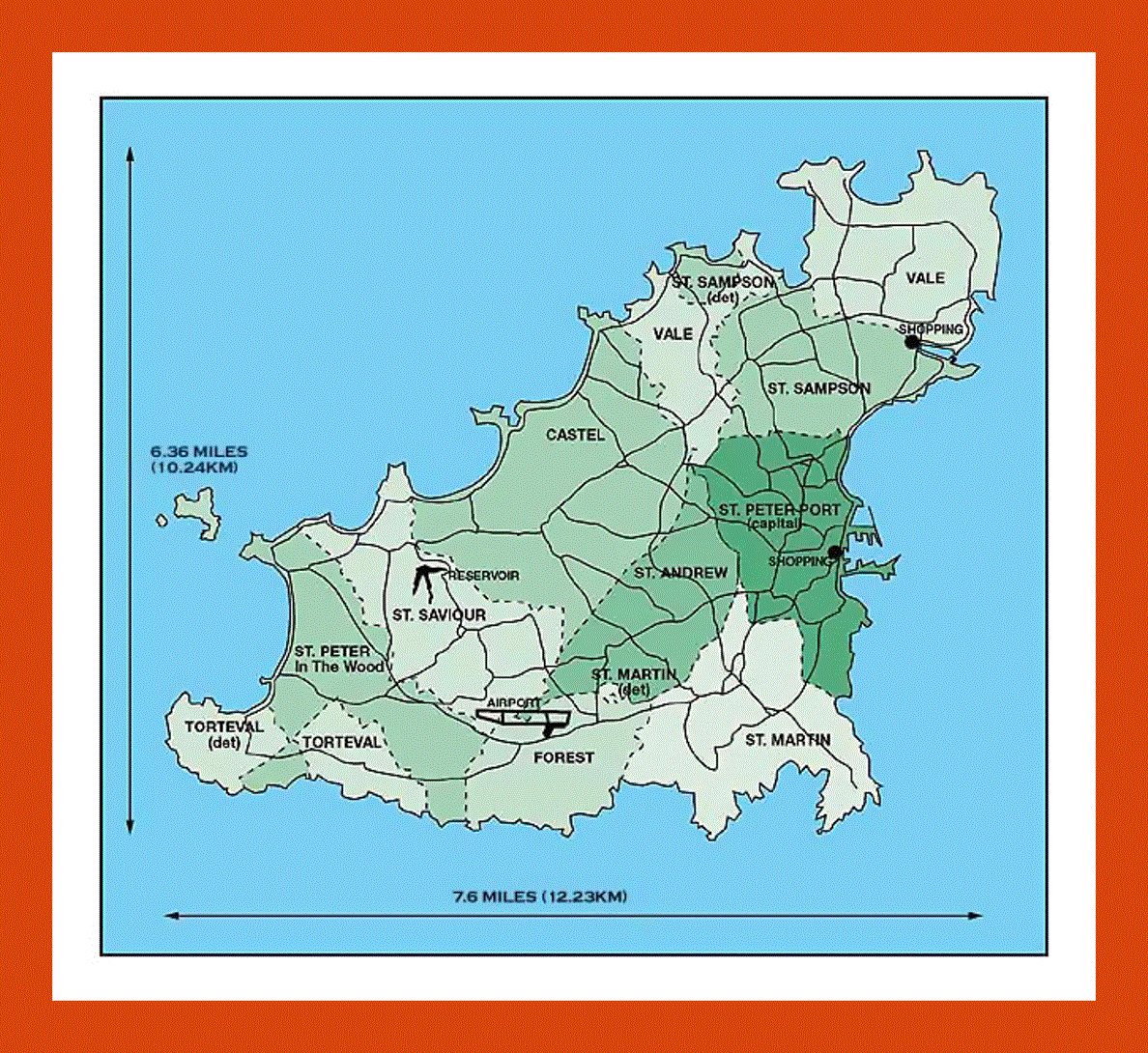 Administrative map of Guernsey