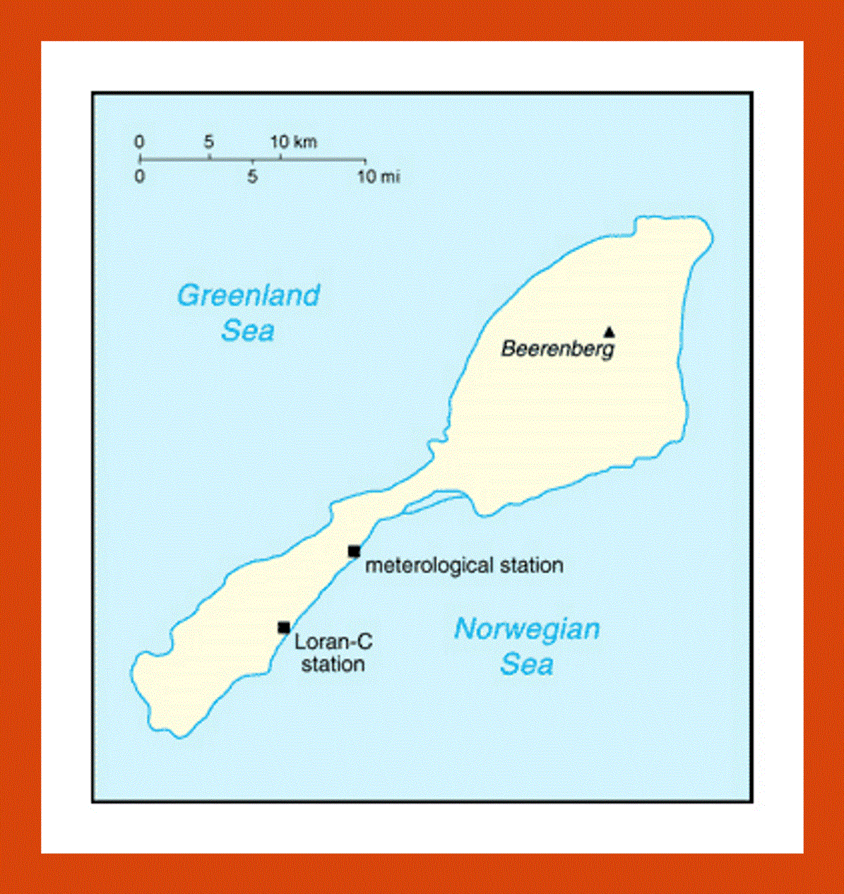 Map of Jan Mayen island
