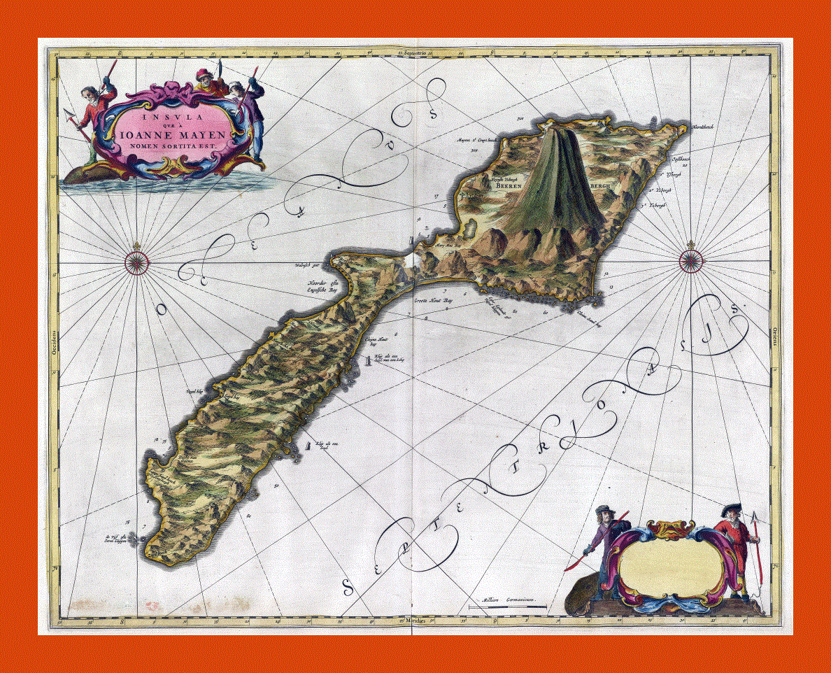 Old map of Jan Mayen island