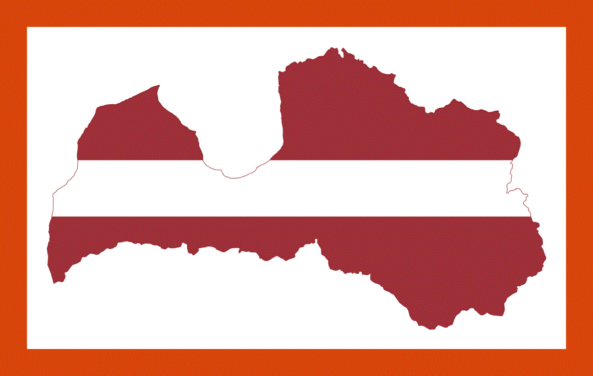 Flag map of Latvia