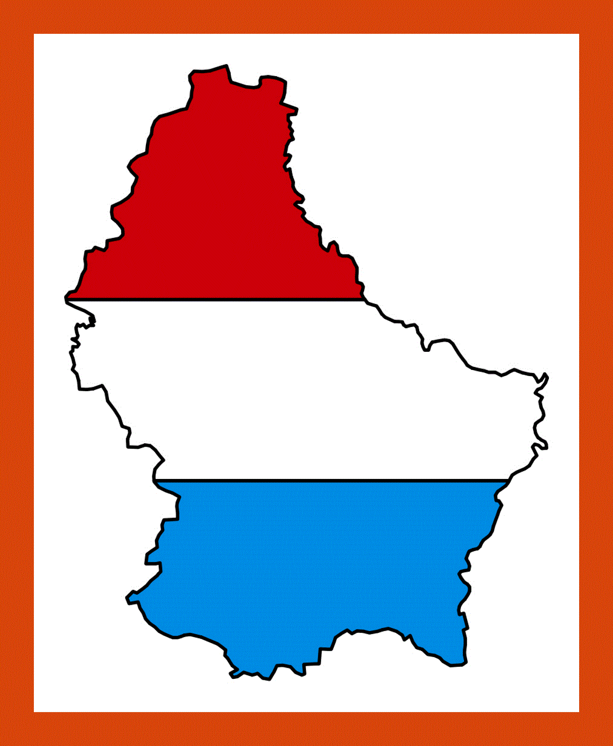 Flag map of Luxembourg