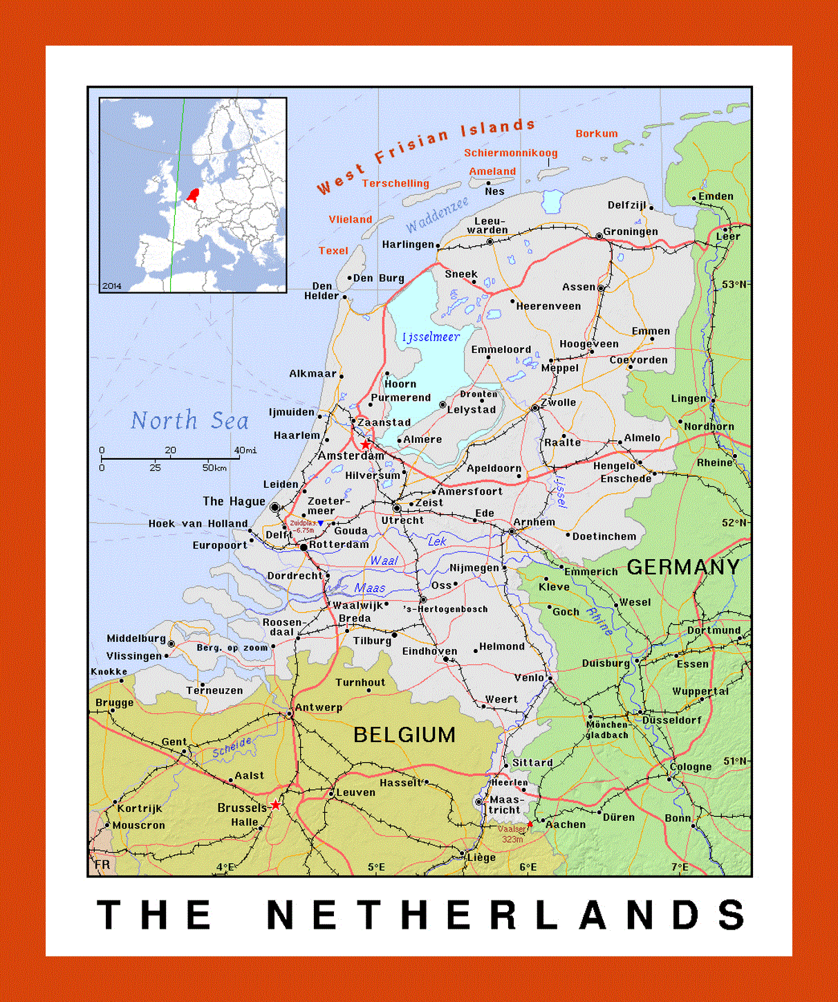 Political map of Netherlands