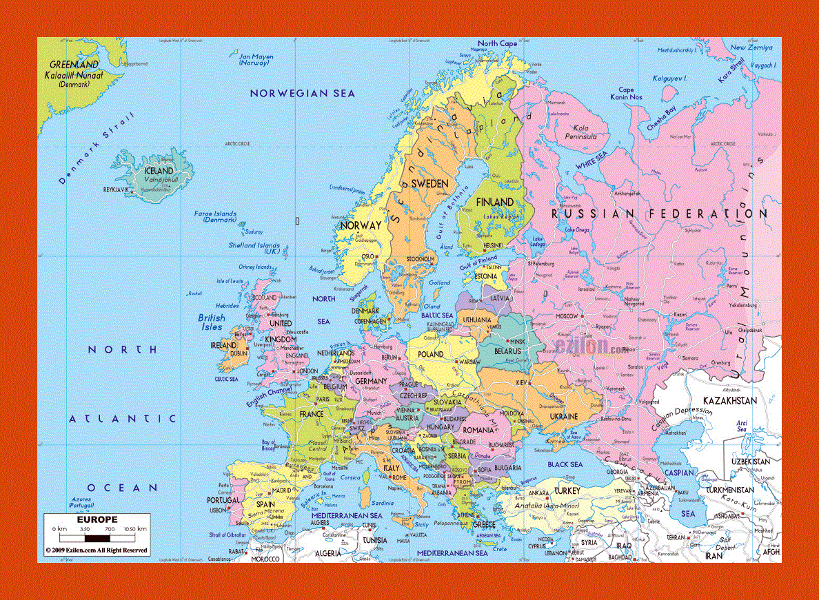 Political map of Europe