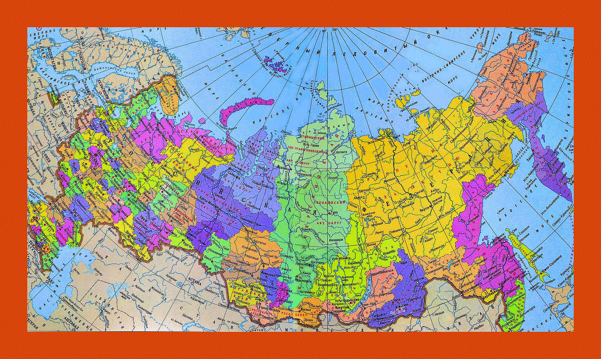 Political and administrative map of Russia