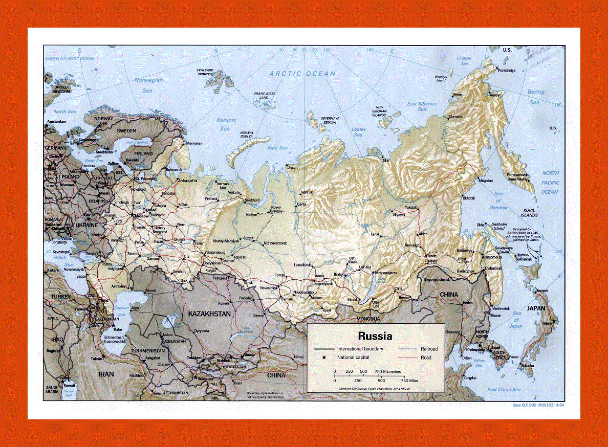 Political map of Russia - 1994