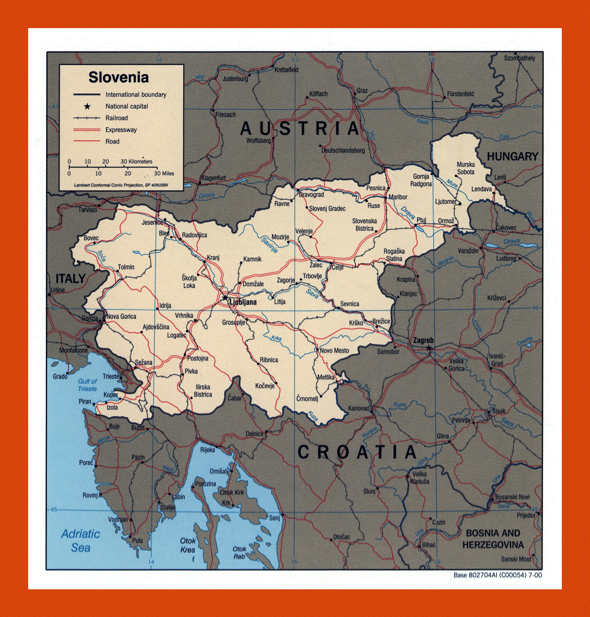 Political map of Slovenia - 2000