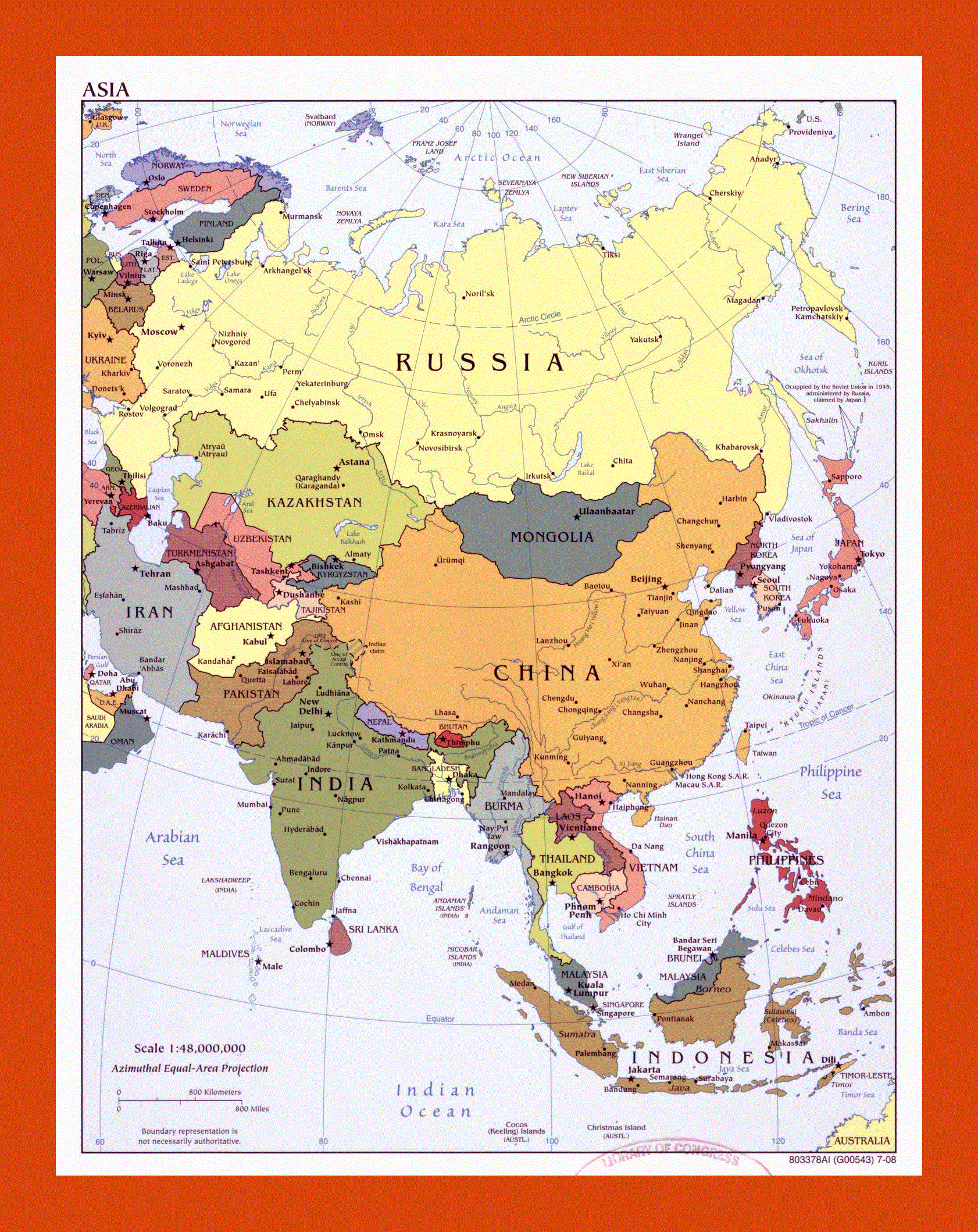 Political map of Asia - 2008 | Maps of Asia | GIF map | Maps of the ...