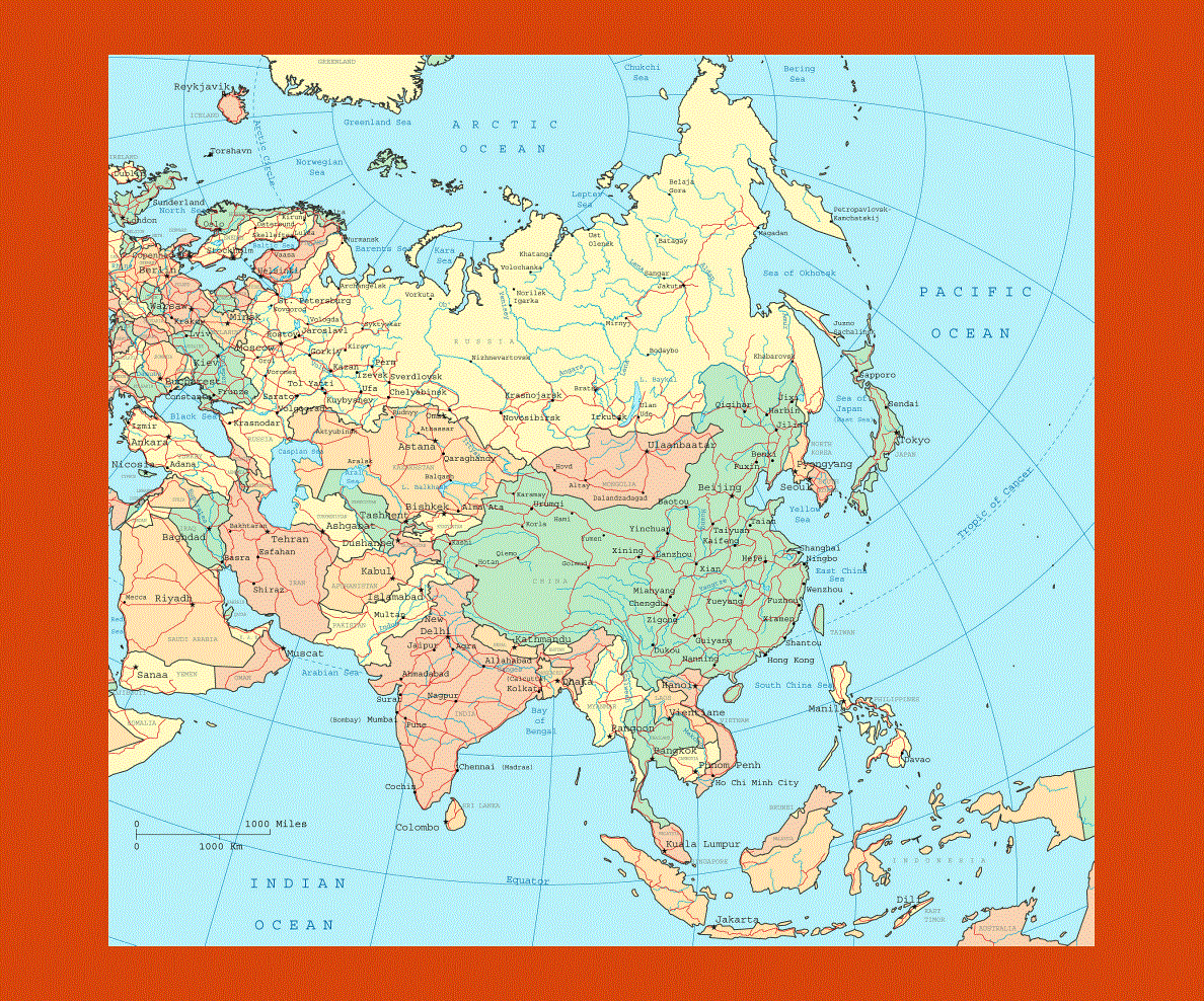 Maps of Asia and the whole Asian Countries | Collection of maps of Asia ...
