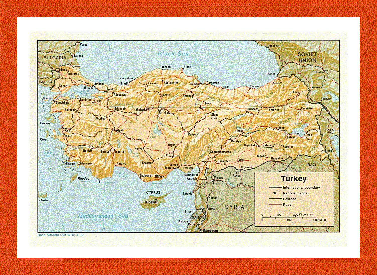 Political map of Turkey - 1983 | Maps of Turkey | Maps of Asia | GIF ...