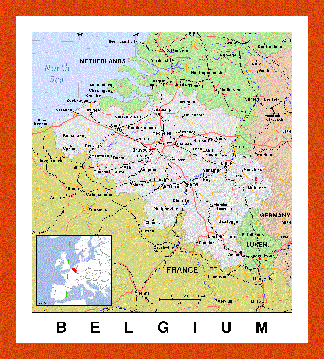 Political map of Belgium | Maps of Belgium | Maps of Europe | GIF map ...