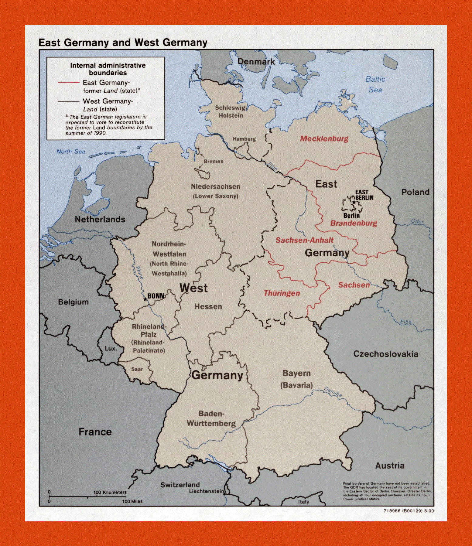 Political And Administrative Map Of East Germany And West Germany 1990 Maps Of Germany Maps Of Europe Gif Map Maps Of The World In Gif Format Maps Of The Whole World