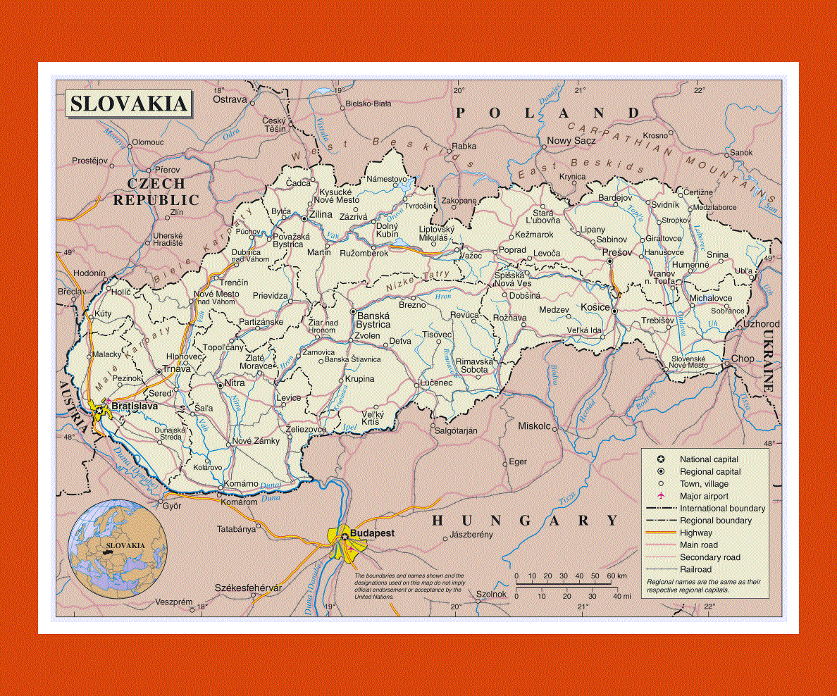 Maps of Slovakia | Collection of maps of Slovakia (Slovak Republic ...