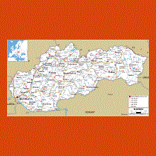 Road map of Slovakia | Maps of Slovakia | Maps of Europe | GIF map ...